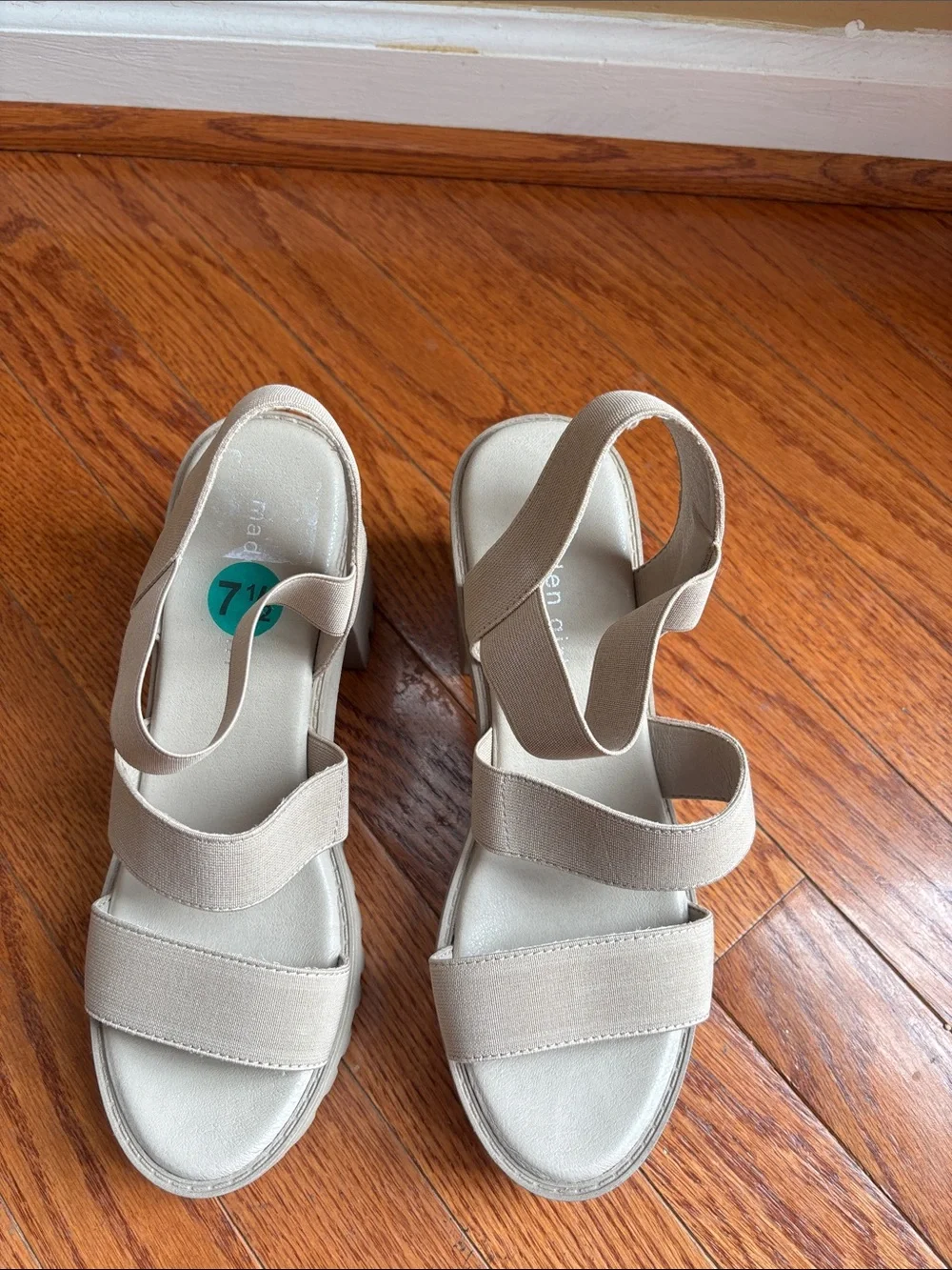 Madden Girl Taupe Strappy Platform Sandals